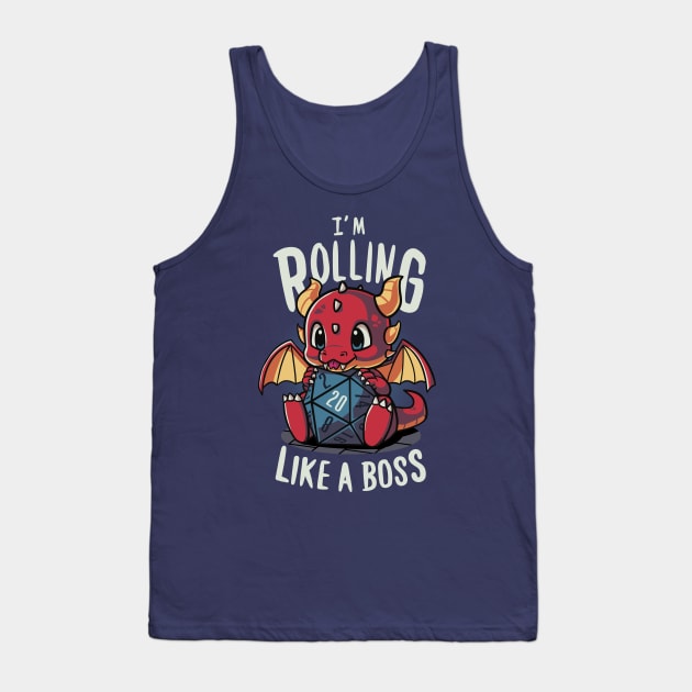 Rpg Dragon Boss - Dungeon master - Rolling D20 Tank Top by Typhoonic